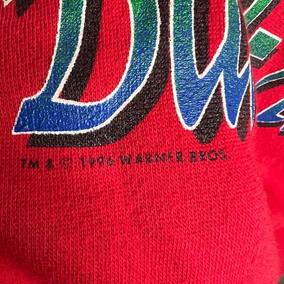 1996 Looney Tunes Tasmanian Devil Ugly Christmas Sweater Large Adult Vintage Red - Picture 4 of 7